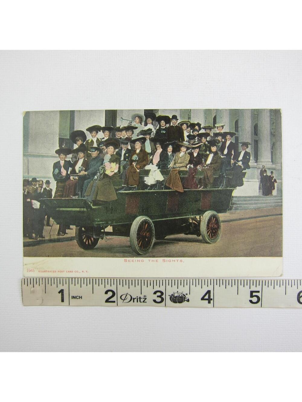 Antique Postcard Electric Bus New York Sightseeing Tour UNPOSTED RARE - Picture 5 of 12